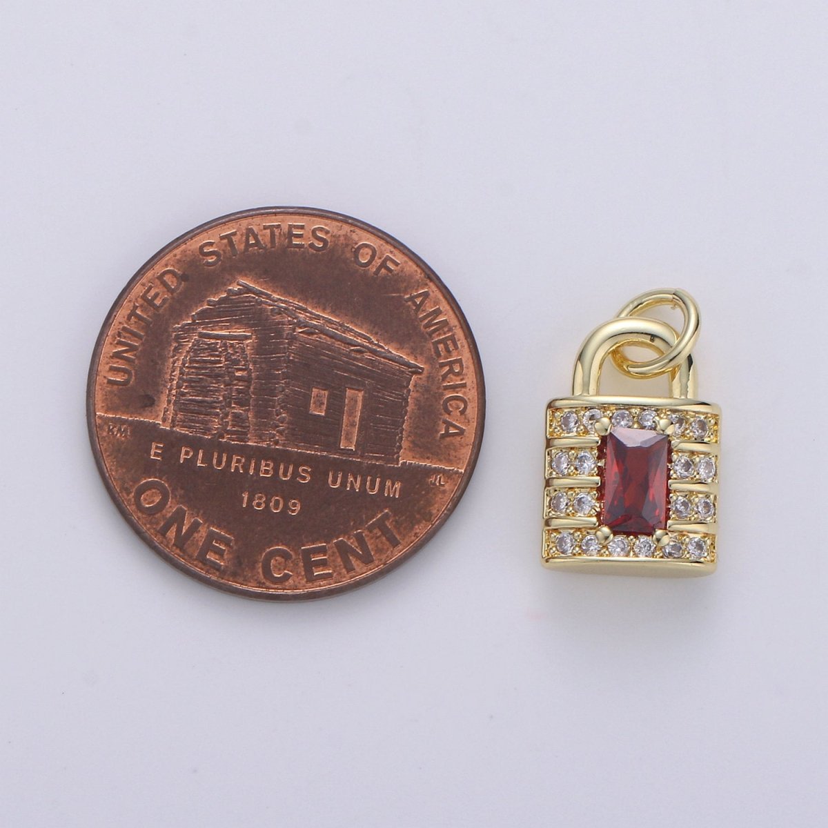 24k Gold Filled Padlock Charms, Dainty Lock Charms, Padlock Pendant, Gold Charm, Micro Pave Padlock Bracelet Necklace Charms, 15x8mm D-572