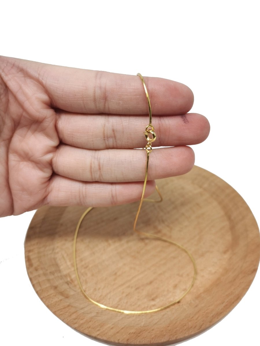 24K Gold Plated Cocoon Necklace, Dainty 0.8mm Cocoon Chain, 18 Inches Cocoon Necklace w/ Spring Ring | CN-569