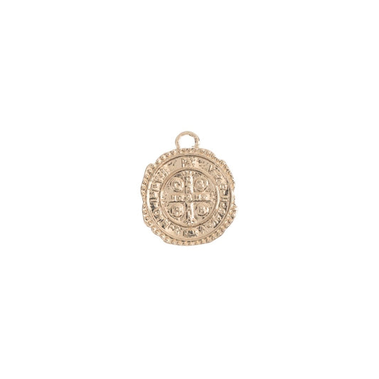 Dainty 18k Gold Filled Rustic Cross Coin Charm Vintage Medallion for Bracelet Necklace Pendant Earring Findings for Jewelry Making C-238