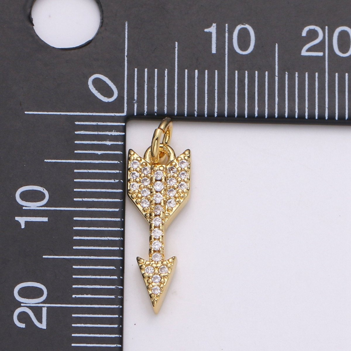 Dainty 24k Gold Filled Arrow Charm Mini Arrow Pendant Micro Pave Charm for Bracelet Earring Necklace Making D-476 D-477