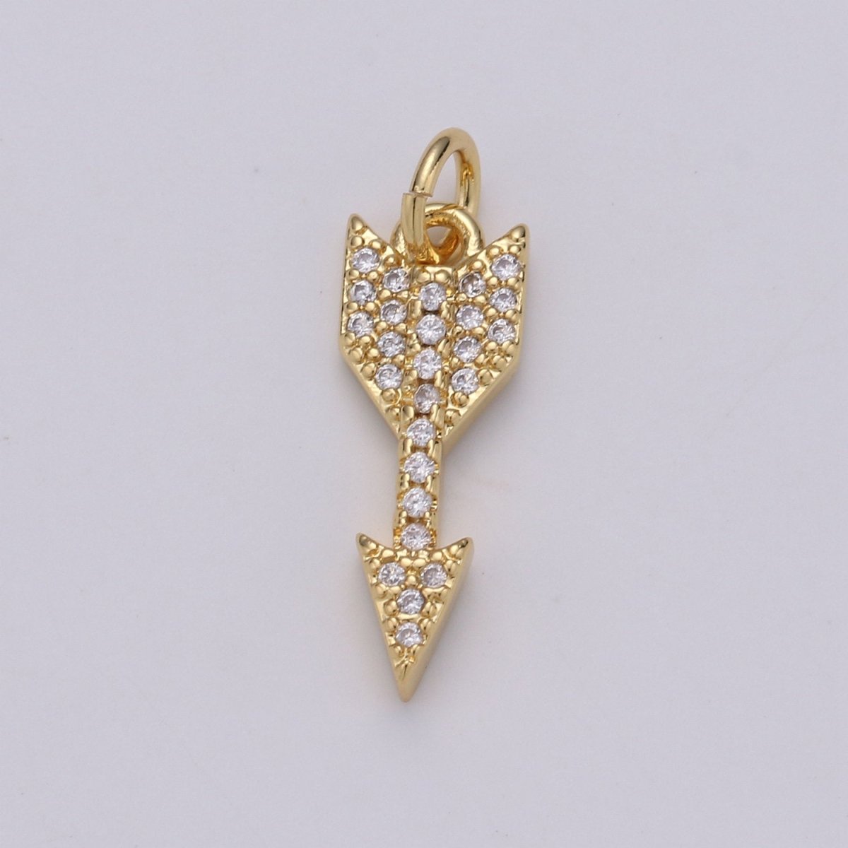 Dainty 24k Gold Filled Arrow Charm Mini Arrow Pendant Micro Pave Charm for Bracelet Earring Necklace Making D-476 D-477