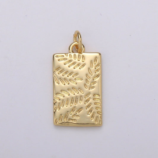 Gold Olive Leaf Branch Pendant / Dainty Geometric Charm for necklace bracelet Jewelry Making C-816