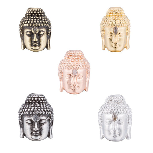 Gold / Silver / Rose Gold Meditation Buddha Head Spacer Beads | B-027