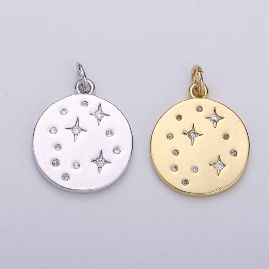 Gold Star Jewelry Gold Sky Galaxy Charm Jewelry Making Supply 24K Gold Filled Findings Silver Celestial Jewelry D-530 D-531