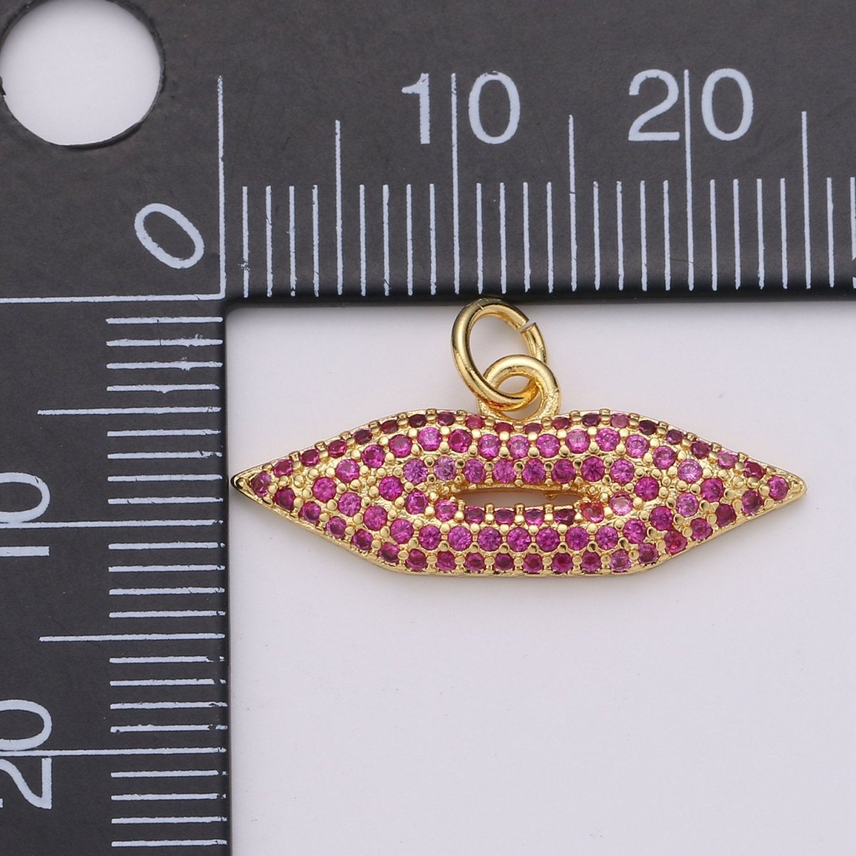 Lips Charm Pendant, Pave Lips Charms Pendants, CZ Lips Charm, Sexy Lips Charm Pendant, 24k Gold Filled Charm for Necklace Bracelet Earring D-342