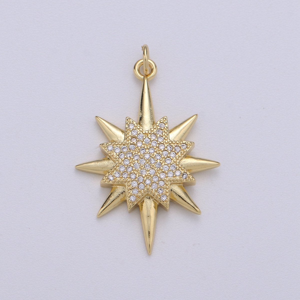 Micro Pave Star Charms, Cubic Zirconia Charms, Gold Star Charm, Necklace Pendant Bracelet Charms Star Celestial Jewelry D-694