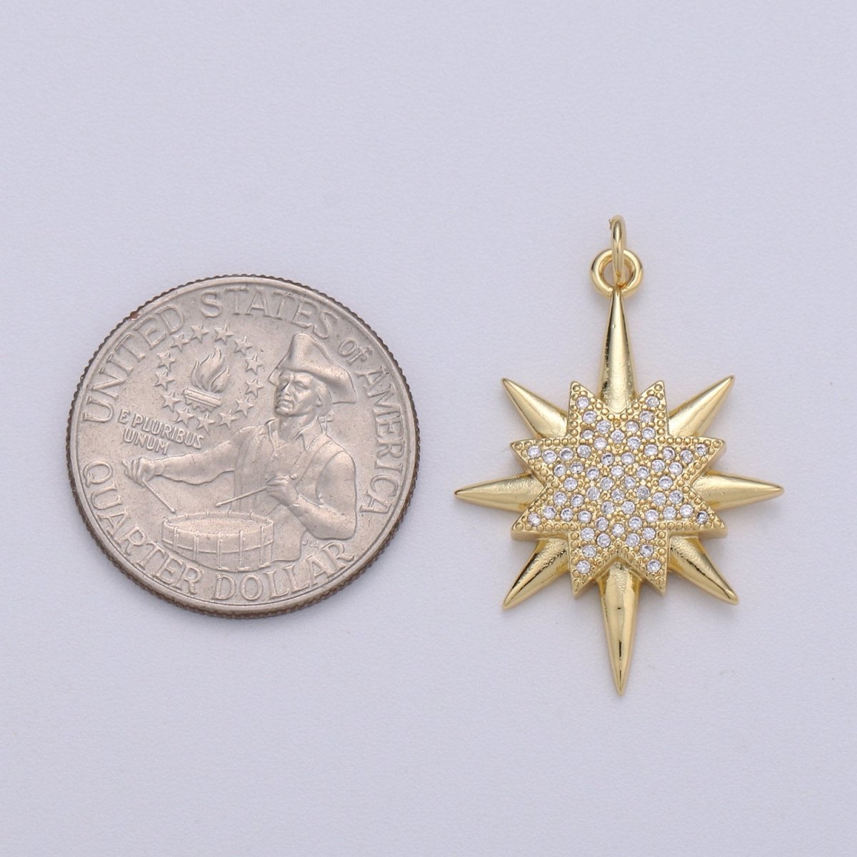 Micro Pave Star Charms, Cubic Zirconia Charms, Gold Star Charm, Necklace Pendant Bracelet Charms Star Celestial Jewelry D-694