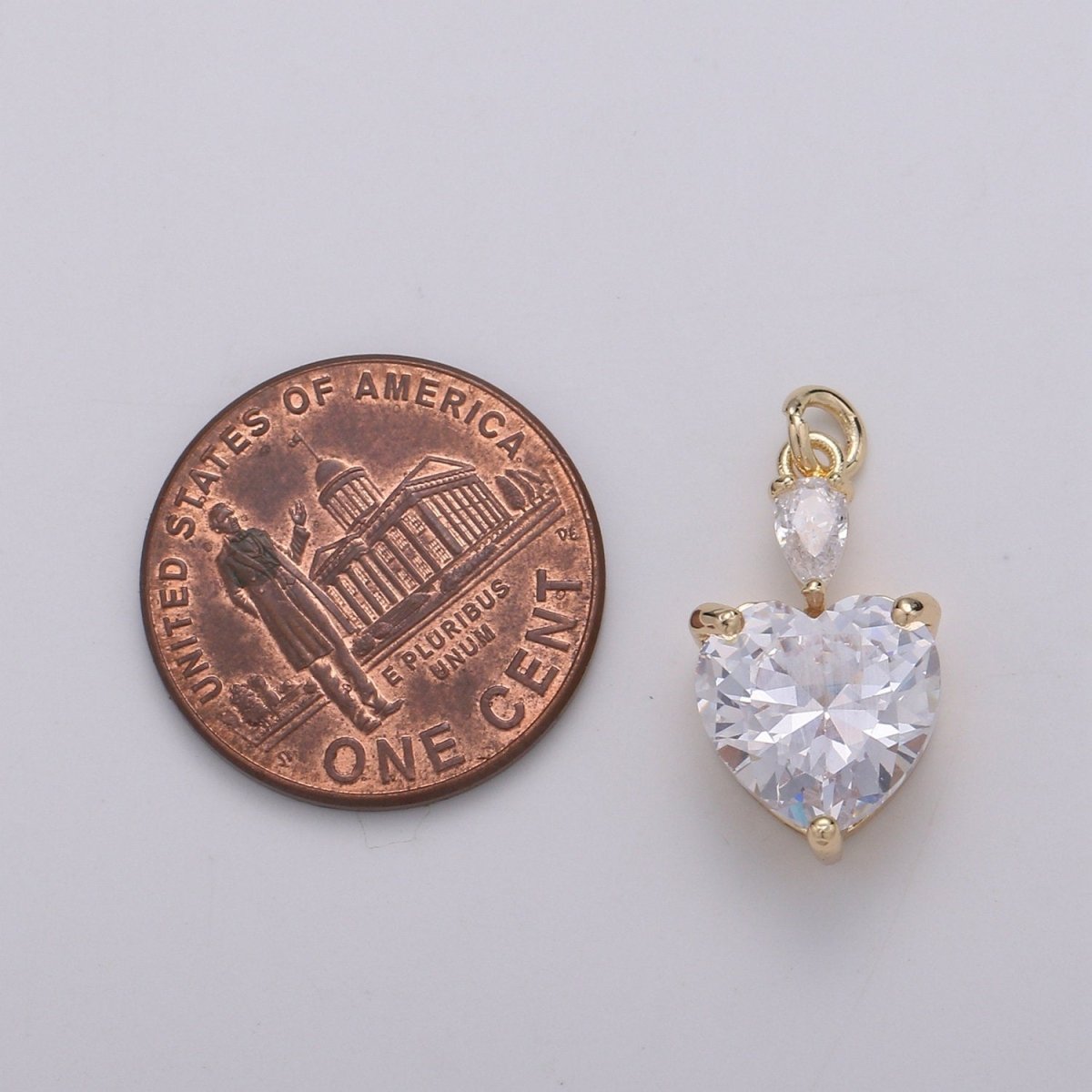 Mini 24k Gold Filled Pear & Heart Cubic Charms, Gold Filled Love Charm, Cubic Charm ,Gold Love Lock charm Relationship Jewelry Inspired D-155
