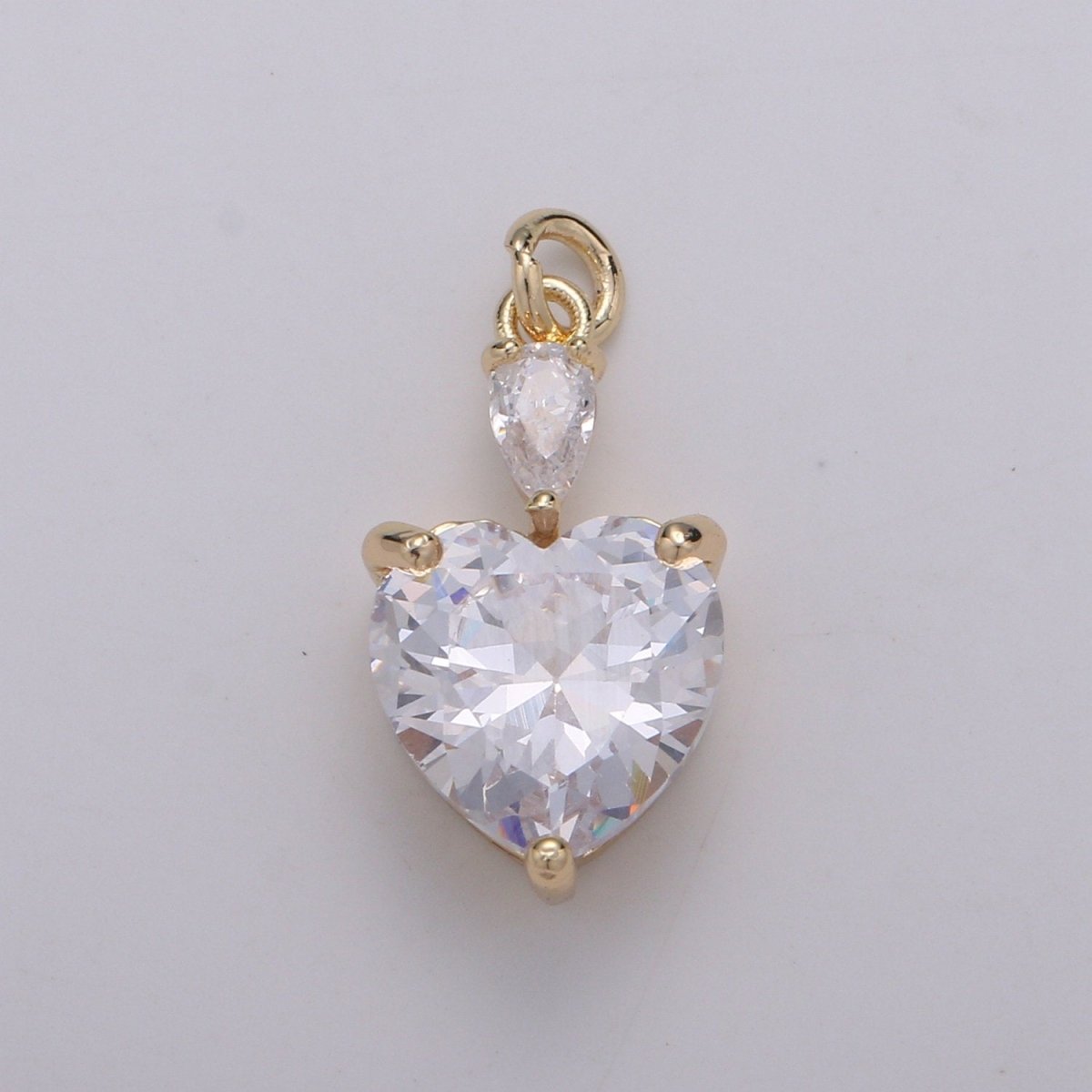 Mini 24k Gold Filled Pear & Heart Cubic Charms, Gold Filled Love Charm, Cubic Charm ,Gold Love Lock charm Relationship Jewelry Inspired D-155