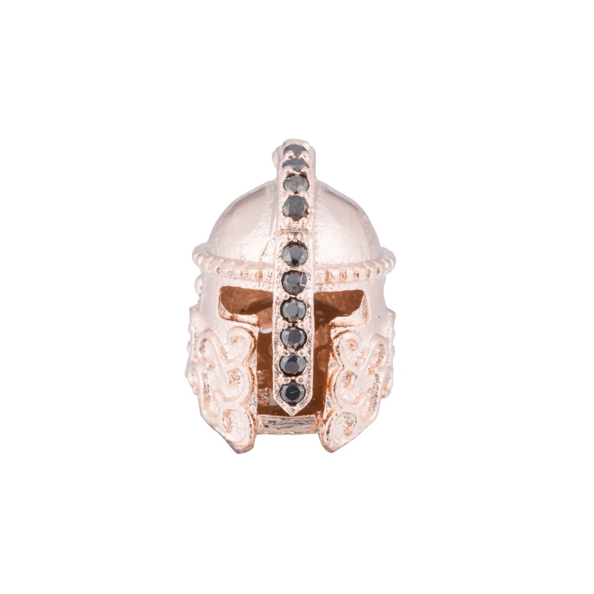 On Sale! CLEARANCE! Black CZ Micro Paved Medieval Warrior Knight Spacer Bead | B-415
