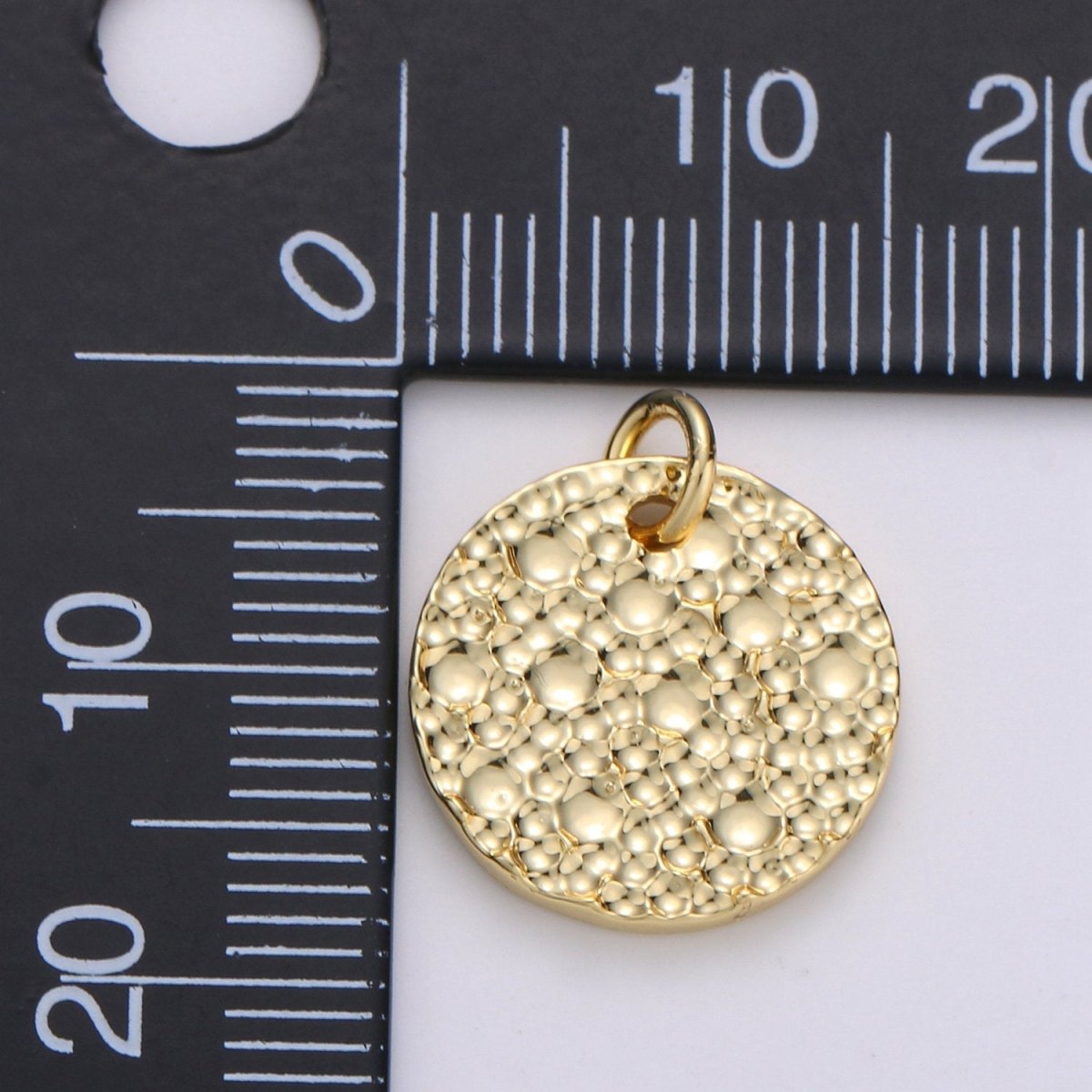 Round Hammered 14K Gold Filled Coin Charm Dainty Craft Supplies For Necklace Bracelet Jewelry Making Geometric Charm Jewelry Making Supply DIY D-633