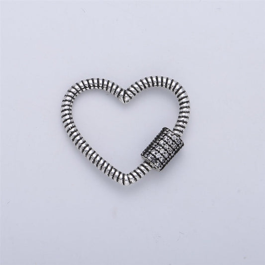 Screw Lock Heart #8 Silver K-171