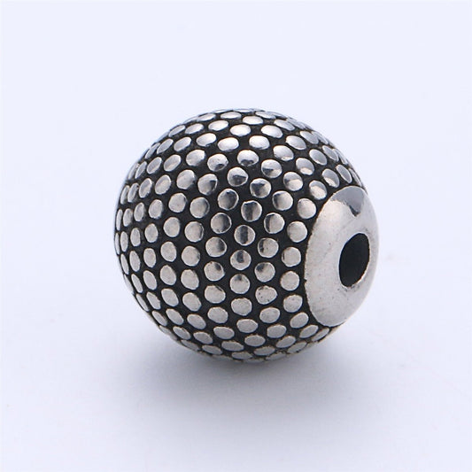 Stainless Steel Disco Ball Charm Spacer Bead, for DIY Jewelry Making European Charms Beaded Bracelet, Bead Size 11x10mm B-432