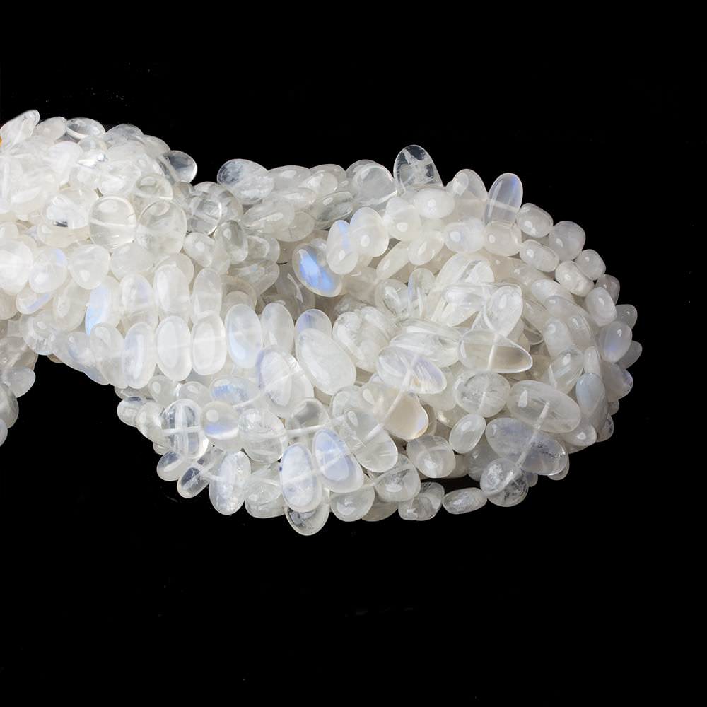 Rainbow Moonstone side drilled plain nuggets 16 inch 61 beads 11x7-16x7mm A