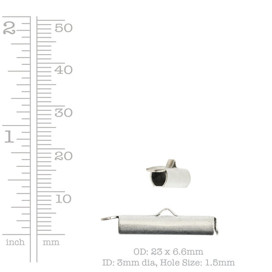 Ribbon End Medium, Silver