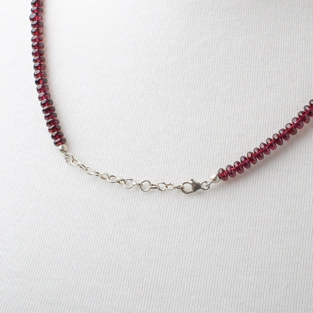 Rhodolite Garnet Plain Rondelle Necklace AAA
