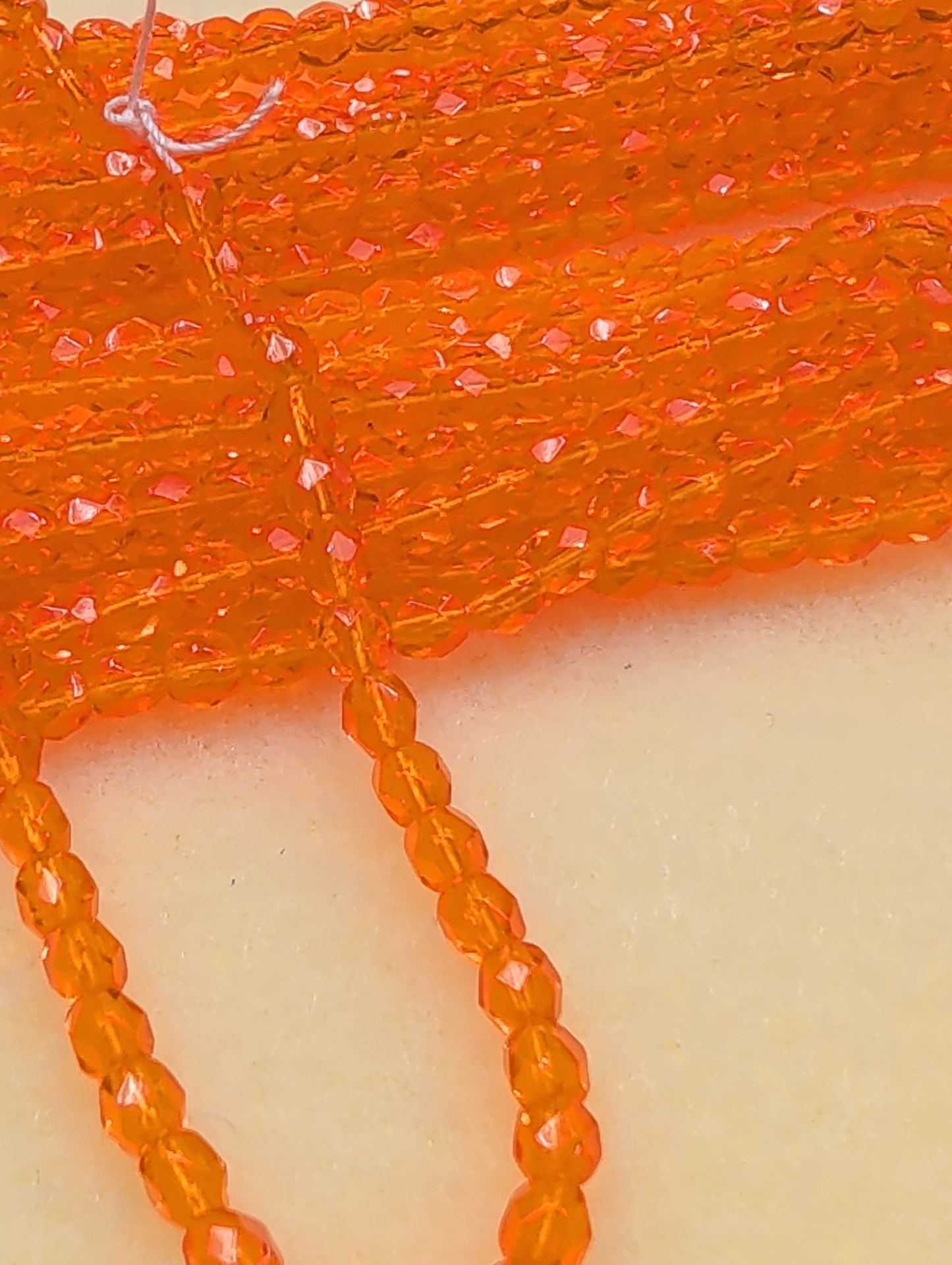 Fire Polish, Round, Orange 4mm, FP4/orange