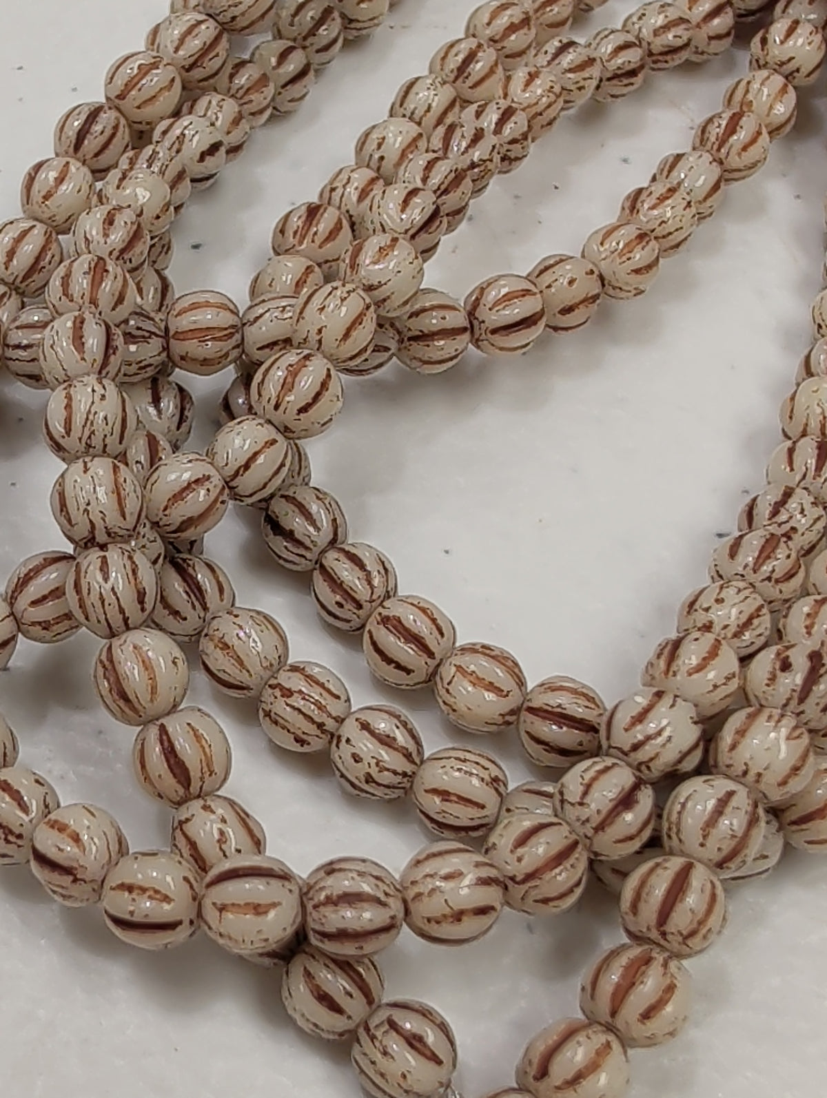4mm Melon, Czech Beads