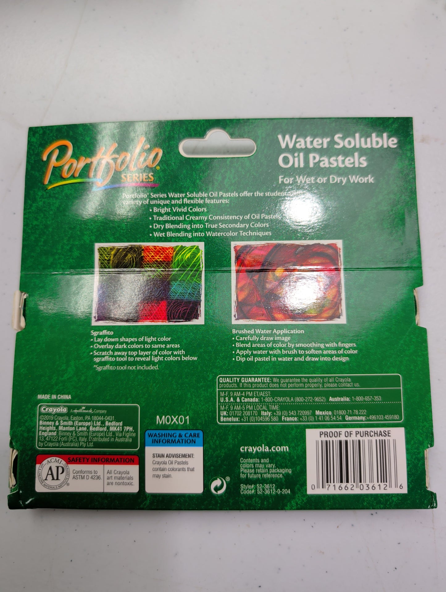 Crayola Portfolio Series Water Soluble, 12 Oil Pastels, Wet Or Dry