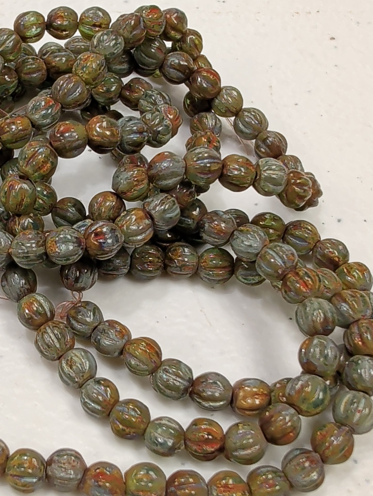 4mm Melon, Czech Beads