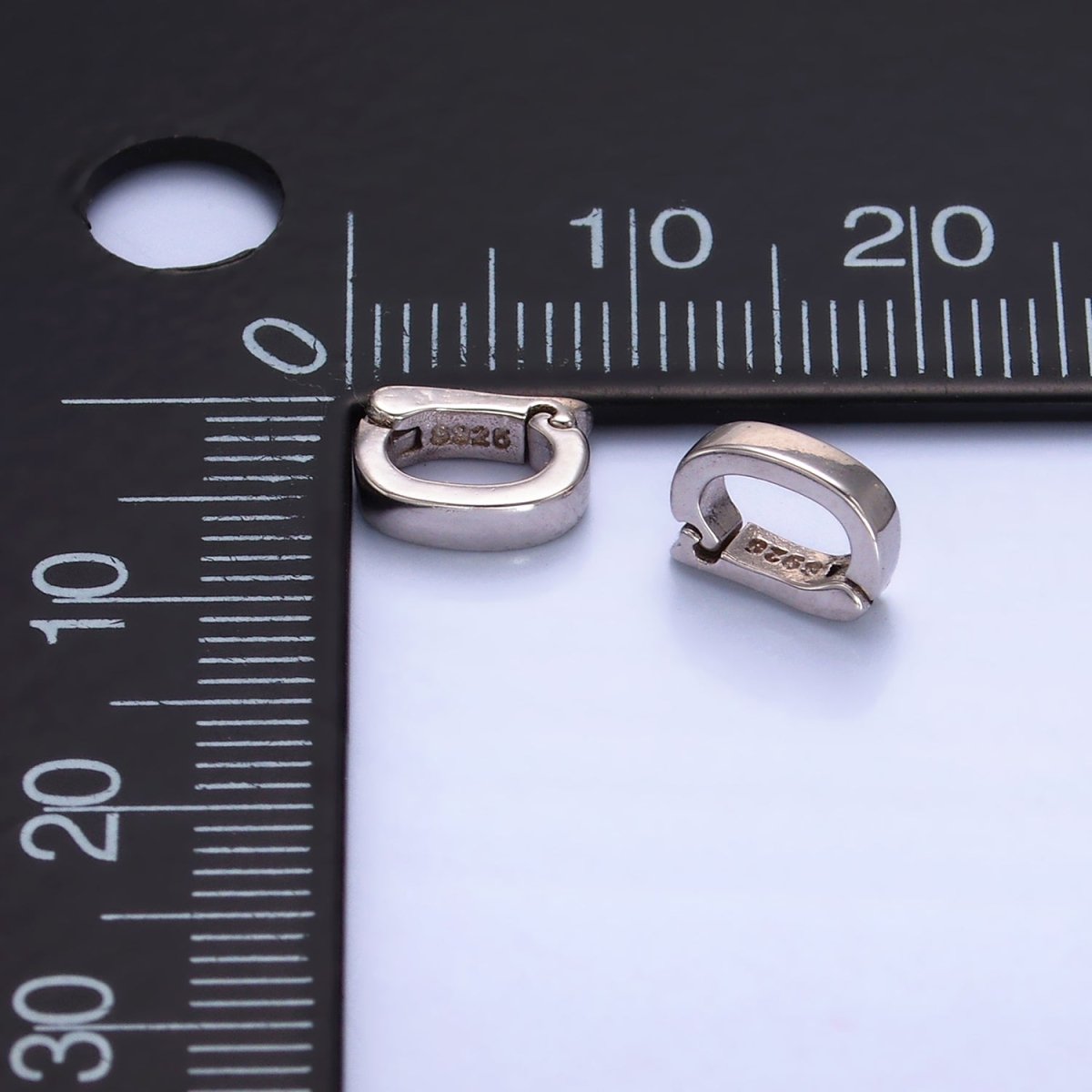 S925 Sterling 8mm Silver Bail Snap Closure Findings | SL-542