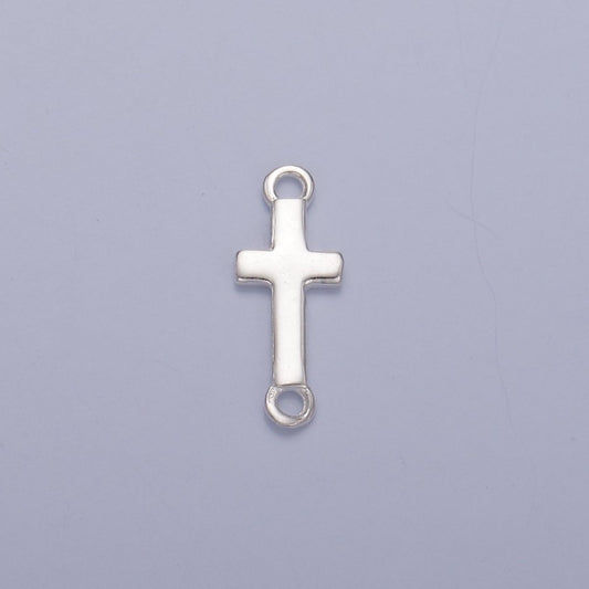 S925 Sterling Silver 13mm Minimalist Cross Connector | SL-637