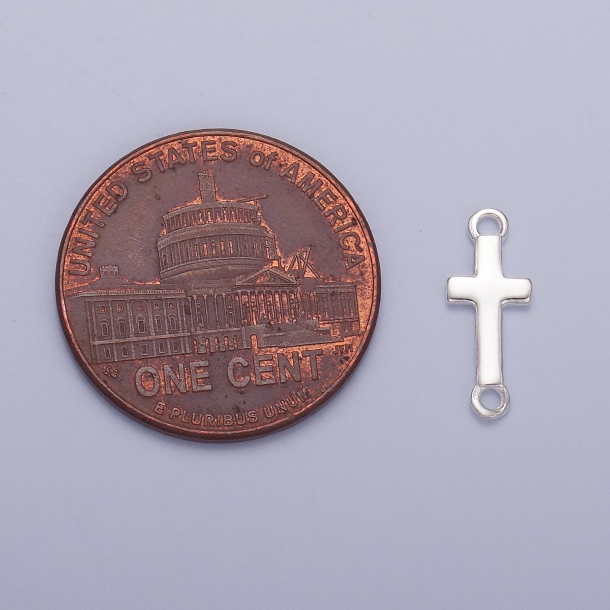 S925 Sterling Silver 13mm Minimalist Cross Connector | SL-637