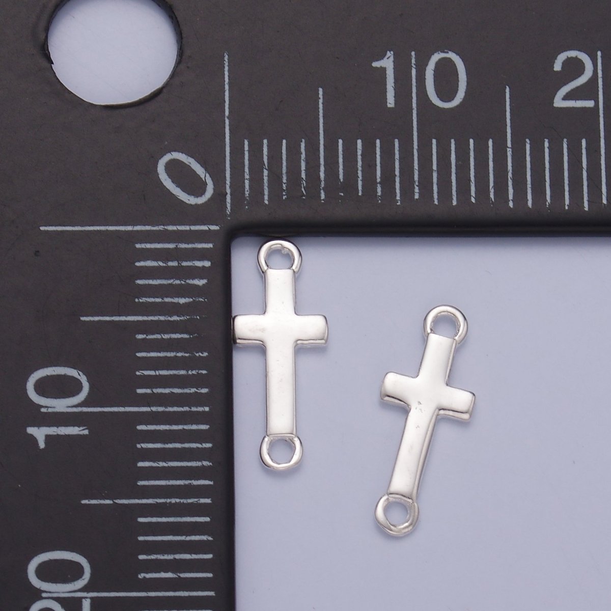 S925 Sterling Silver 13mm Minimalist Cross Connector | SL-637