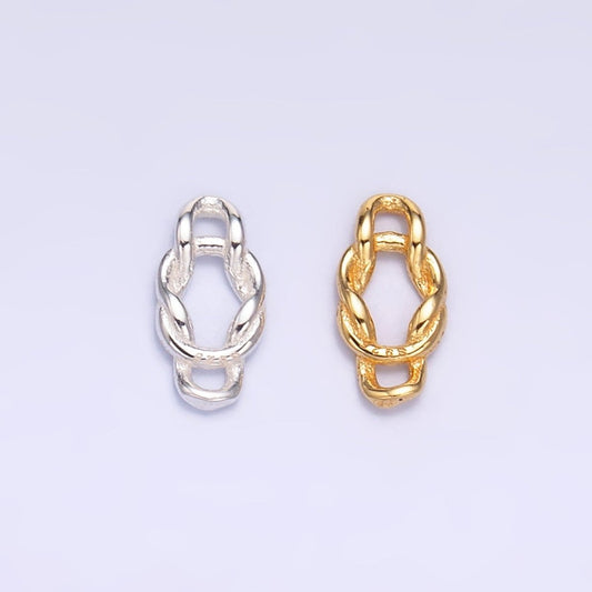 S925 Sterling Silver 8mm Curb Chain Link Connector in Gold & Silver | SL-612