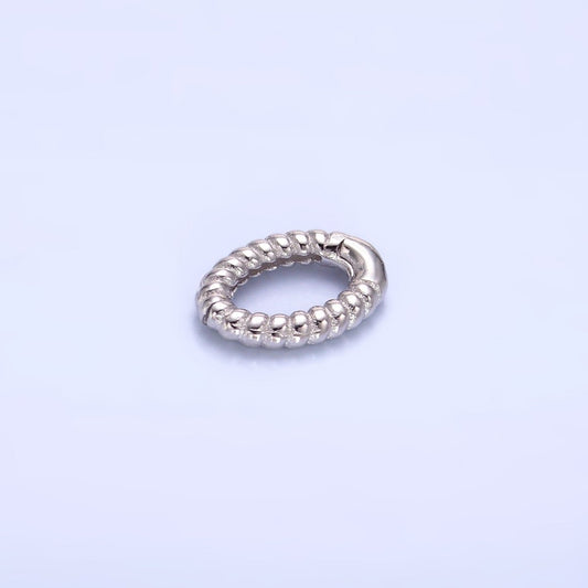 S925 Sterling Silver 9mm Pull Ribbed Oblong Finding | SL-543