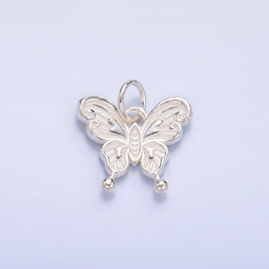 S925 Sterling Silver Artisan Butterfly Insect Charm | SL-531