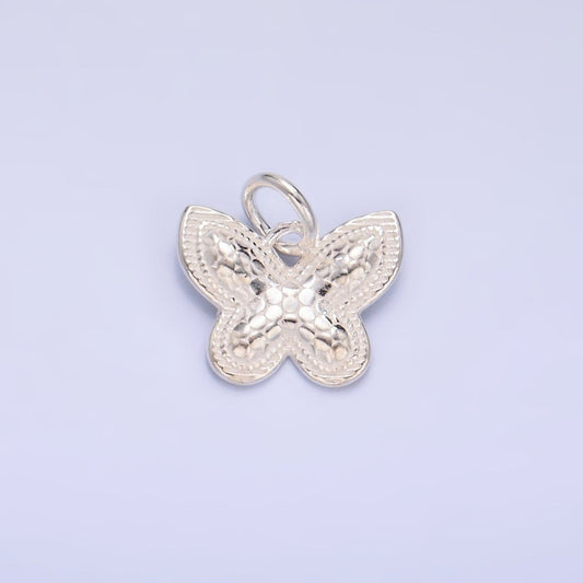 S925 Sterling Silver Dotted Geometric Butterfly Animal Charm | SL-528