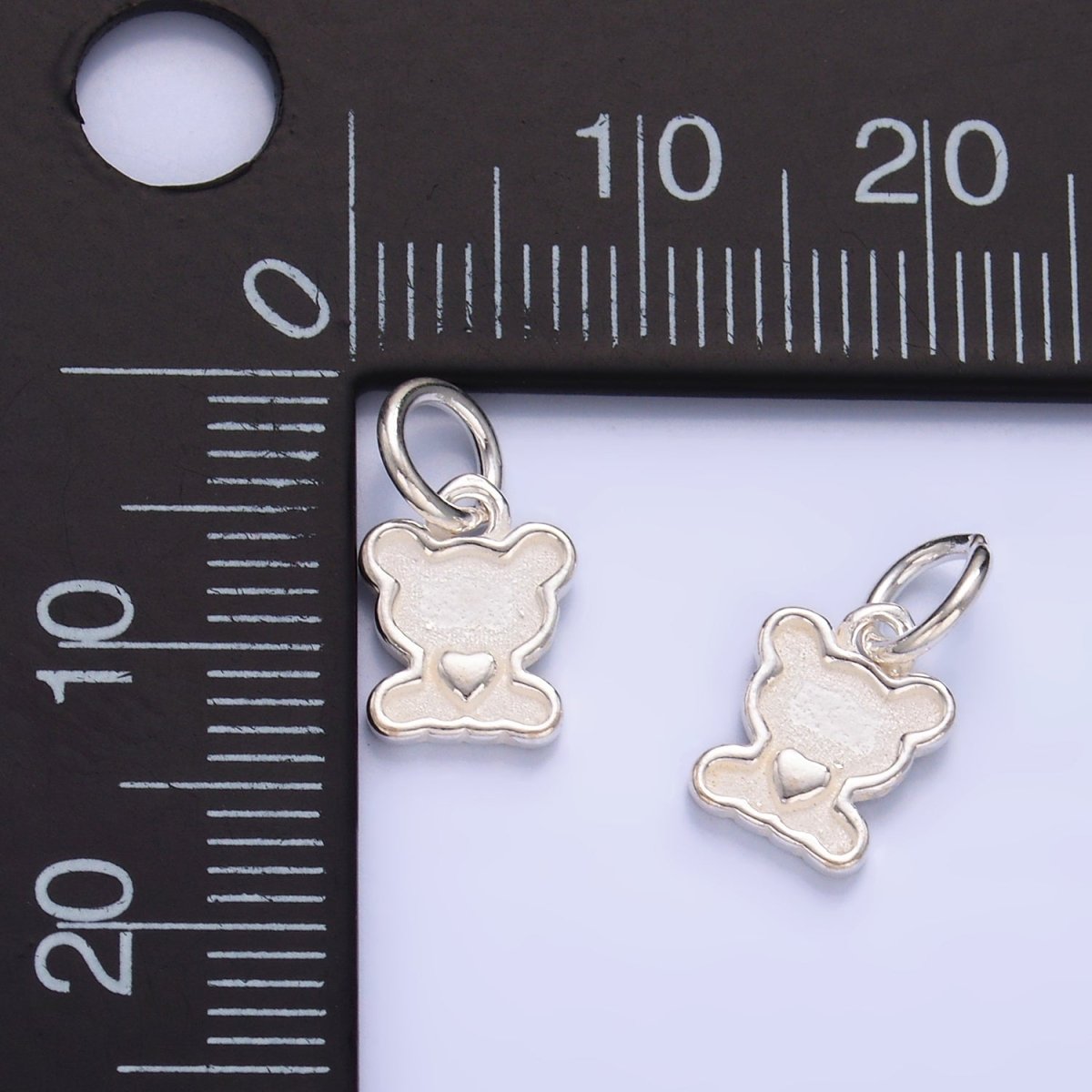 S925 Sterling Silver Heart Teddy Bear Animal Charm | SL-538