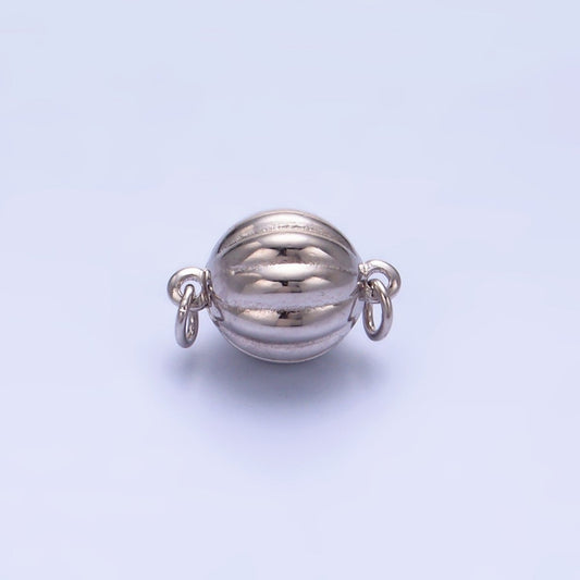 S925 Sterling Silver Magnetic Ribbed Round Charm Set | SL-548