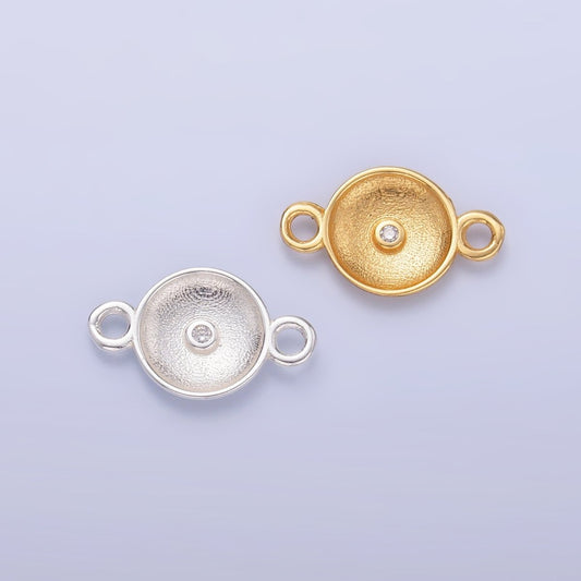 S925 Sterling Silver Minimalist CZ Round Charm Connector in Gold & Silver | SL-627