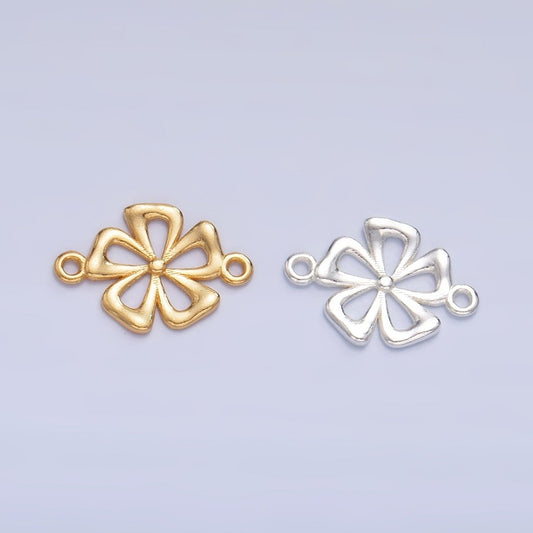S925 Sterling Silver Minimalist Flower Connector in Gold & Silver | SL-520