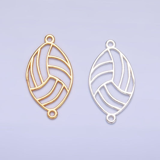 S925 Sterling Silver Minimalist Football Sports Connector in Gold & Silver | SL-584