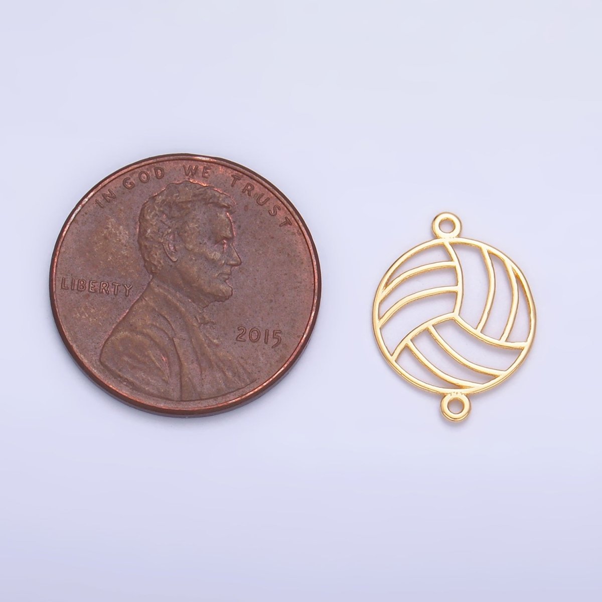 S925 Sterling Silver Minimalist Soccer Ball Sports Connector in Gold & Silver | SL-585