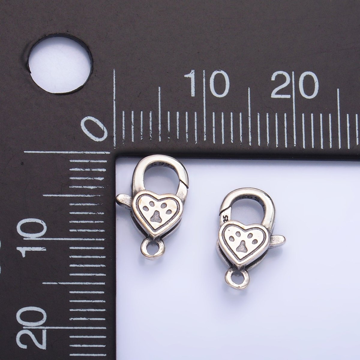 S925 Sterling Silver Paw Print Lobster Claw Clasps Closure Findings | SL-544