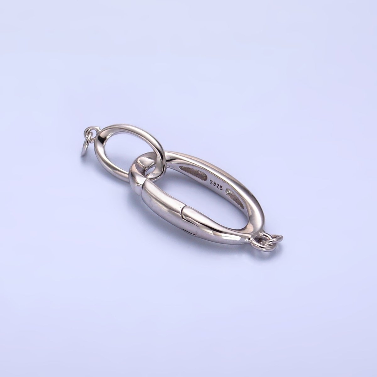 S925 Sterling Silver Push Gate Oblong Finding Set | SL-546