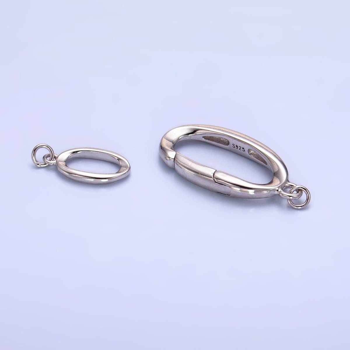 S925 Sterling Silver Push Gate Oblong Finding Set | SL-546