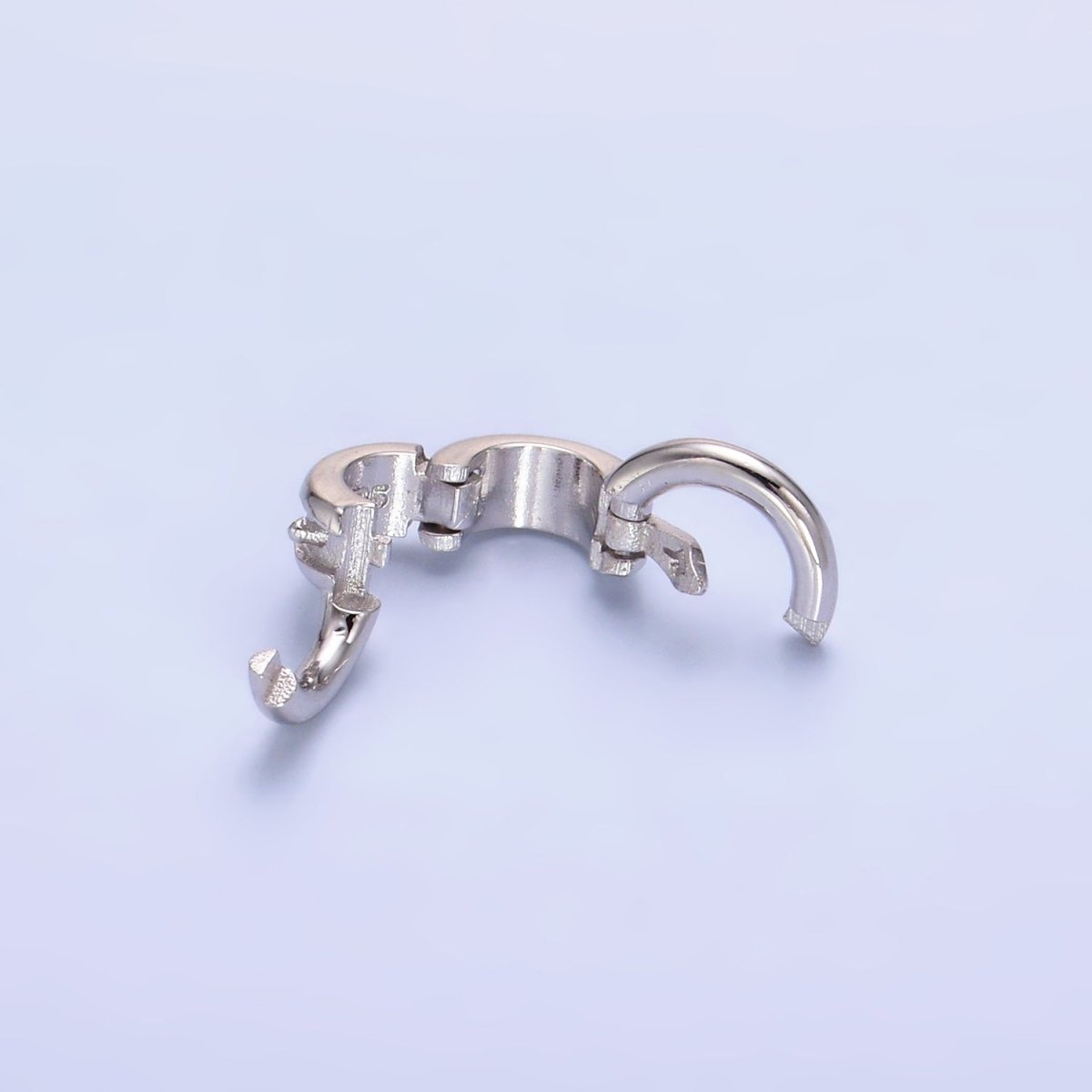 S925 Sterling Silver Triple Ribbed Circular 8 Geometric Enhancers Finding | SL-690