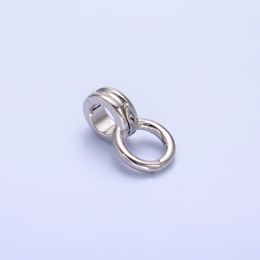 S925 Sterling Silver Triple Ribbed Circular 8 Geometric Enhancers Finding | SL-690