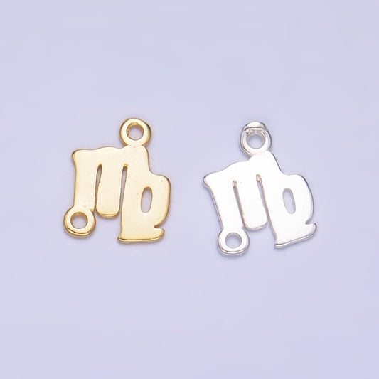 S925 Sterling Silver Virgo Zodiac Symbol Minimalist Connector in Gold & Silver | SL-590