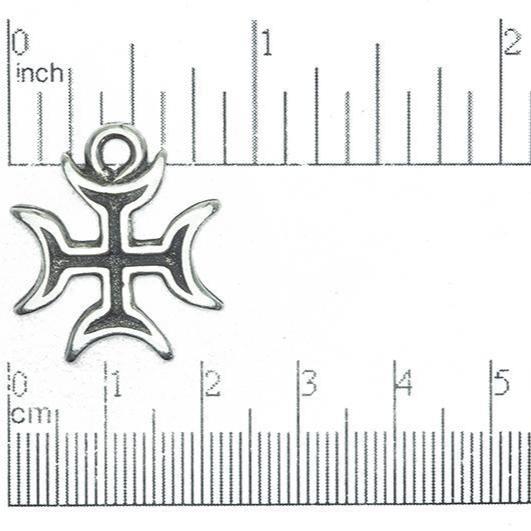 23mm Lunar Cross Pendant - Made of Pewter - Sold by the Piece - Made in the USA - PEW127