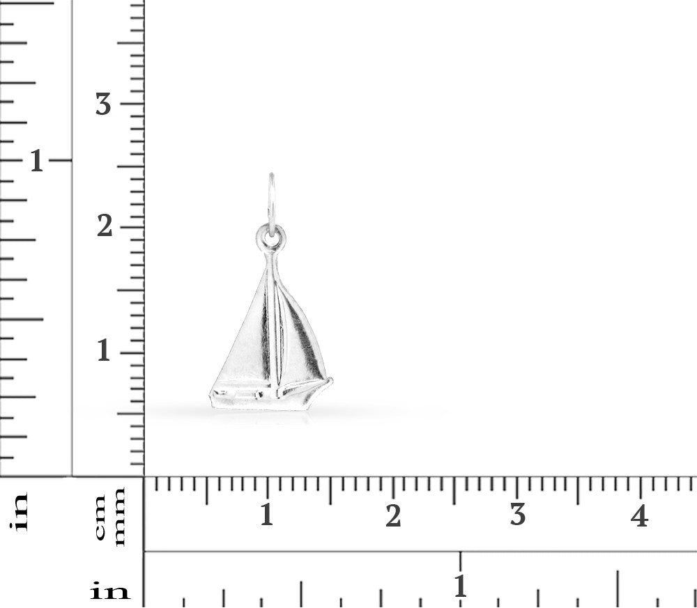 Sailboat Charms Sterling Silver 15x10mm - 5pcs/pack
