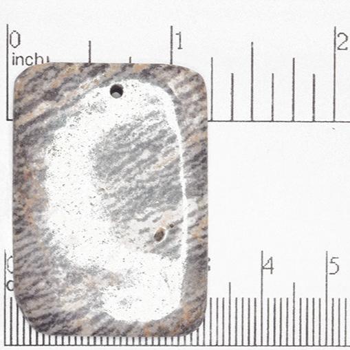 30mm x 42mm Pink Zebra Jasper Rectangle Pendant - Drilled - Semi Precious Stone - SP664