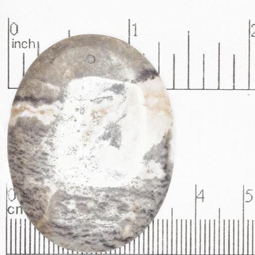 35mm x 45mm Pink Zebra Jasper Oval Pendant - Drilled - Semi Precious Stone - SP665