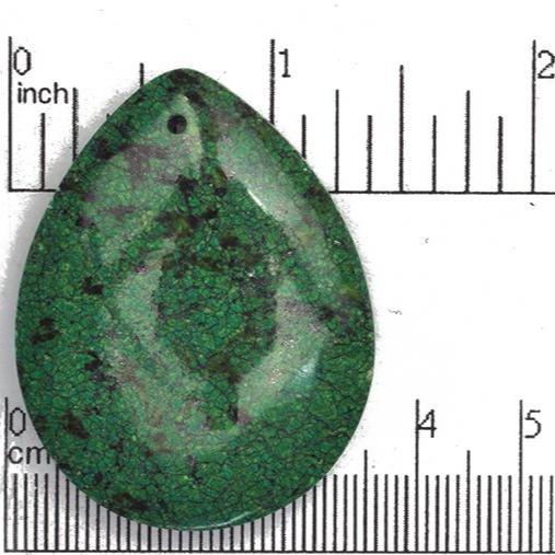 35mm x 45mm Green Turquoise Jasper Tear Drop Pendant - Drilled - Semi Precious Stone - SP668