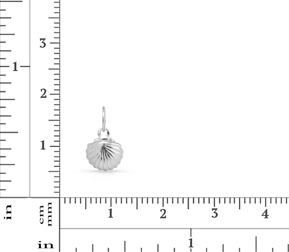 Sea Shell Charms Sterling Silver 8.7x7.5mm - 5 pcs